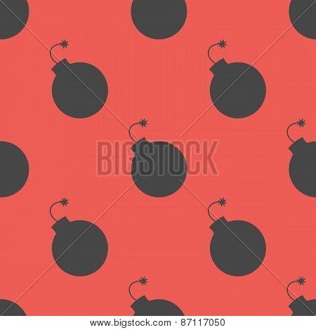 Seamless pattern with bombs. Vector illustration. Vivd colors.