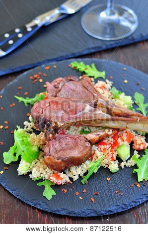 Roast Lamb with couscous and mint