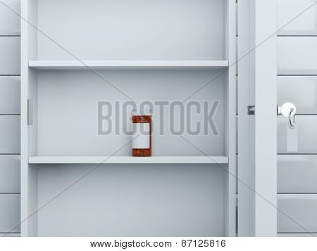 First aid station with container. 3d rendering
