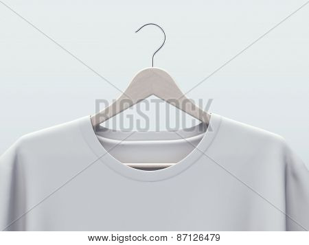 White t-shirt template on hanger