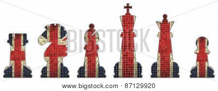 Chess pieces with Great Britain flag