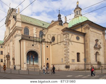 Krakow, Poland - March 29, 2015: The Carmelite Church In Krakow, Poland