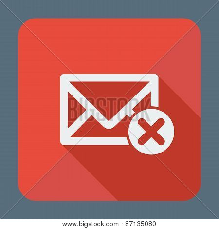 Mail icon, envelope with close sign. Flat design vector illustration.