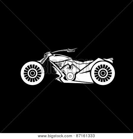 vector Silhouette of classic motorcycle. moto icon