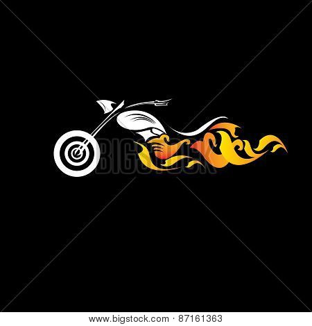 vector Silhouette of classic motorcycle. moto icon