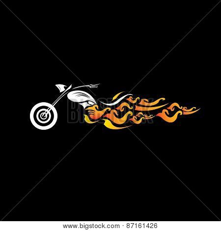 vector Silhouette of classic motorcycle. moto icon