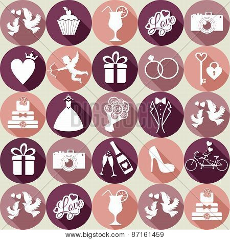 Wedding icon set.