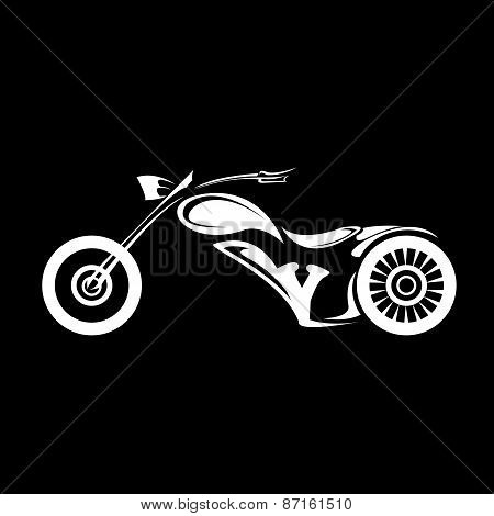 vector Silhouette of classic motorcycle. moto icon