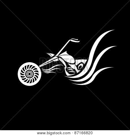 vector Silhouette of classic motorcycle. moto icon