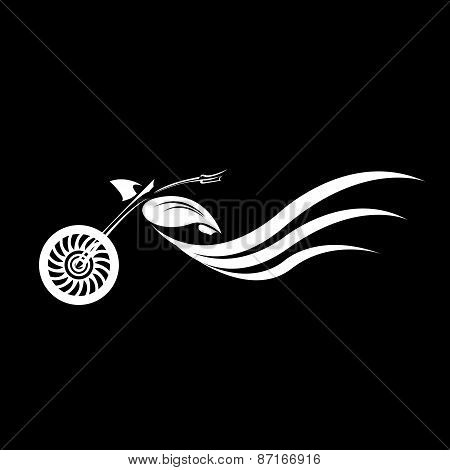 vector Silhouette of classic motorcycle. moto icon