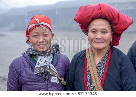 Red Dao women in Ta Phin, Vietnam