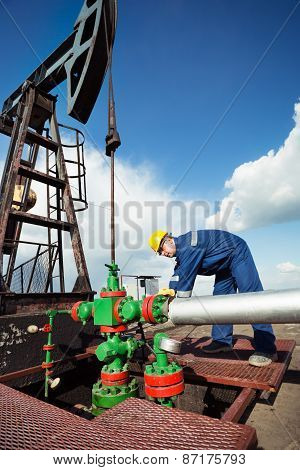 Worker on the oil field