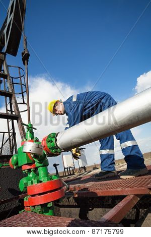 Worker on the oil field