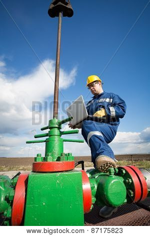 Worker on the oil field