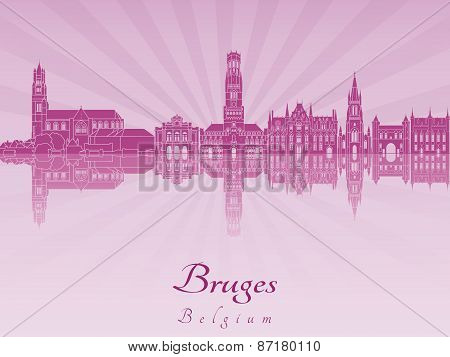 Bruges Skyline In Purple Radiant Orchid