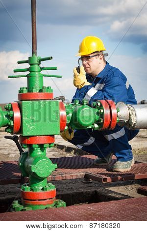Worker on the oil field