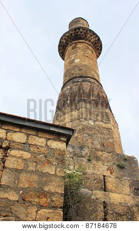 Minaret Of Famous Kesik Minare In Antalya, Turkey