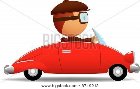 Driver in the red car