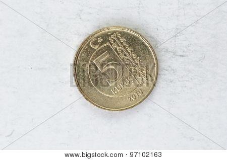 25 Turkey Kurus Coin Silver Alu