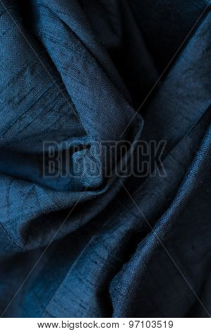 Close Up Of Fine Black Silk Textile