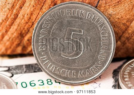 5 Five Deutsche Mark Bundesrepubik Deutschland