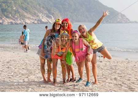 Full Moon Party On Island Koh Phangan.  Thailand