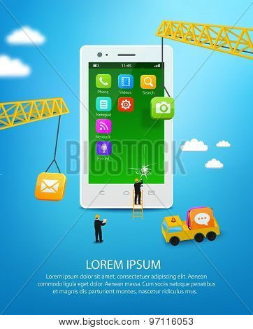 Construction Mobile Phone, Smartphone User Interface Engineering And Mobile Application Development