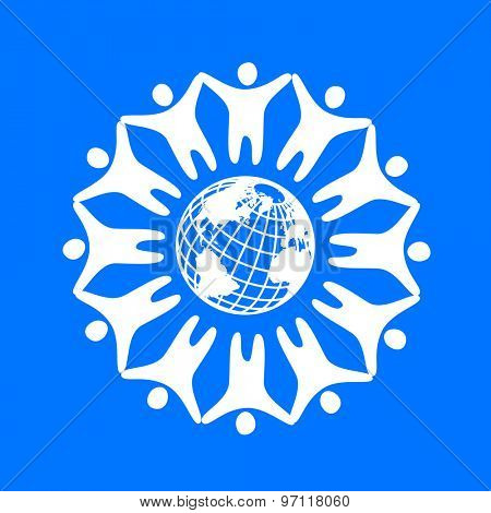 People around the planet. Template logo for the company, association, foundation, association.