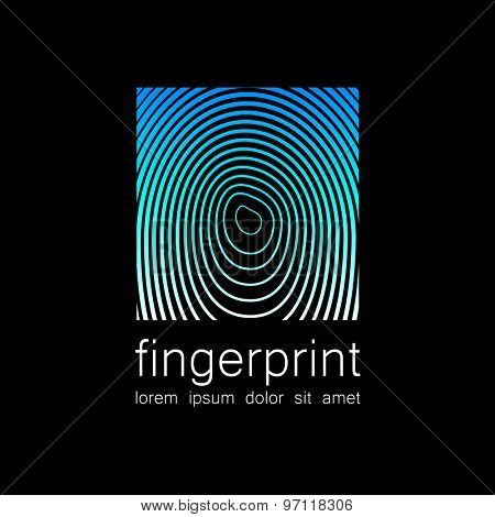 Fingerprint - the template for a logo. Symbol fingerprint - a sign of identification, preservation and protection.