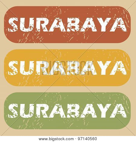 Vintage Surabaya stamp set