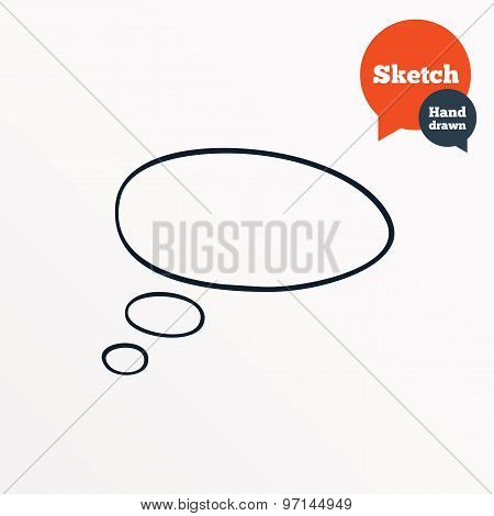Hand drawn speech bubble. Talk symbol.