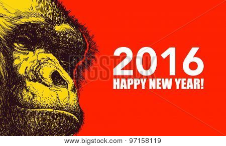 The year of monkey. Chinese new year 2016. Monkey year. JPEG version.