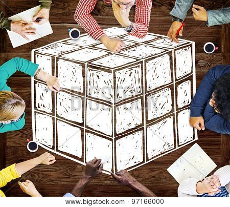 Cube Dice Dimension Logic Mind Thinking Concept