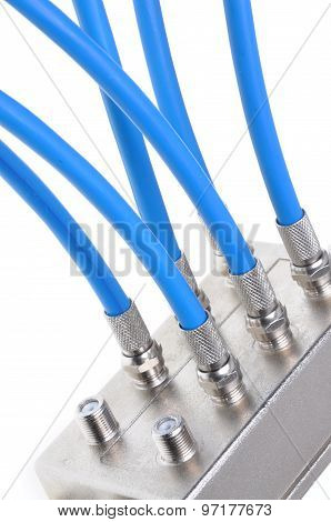 Coaxial cables with tv splitter