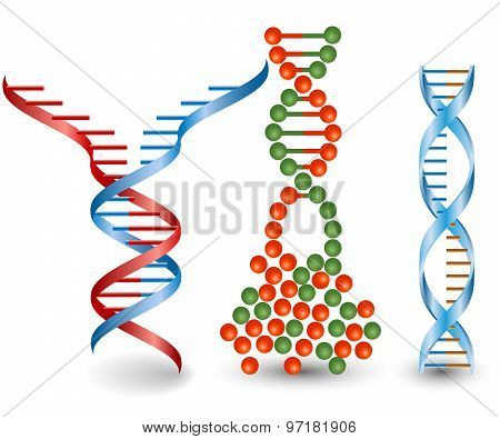 Abstract images of broken DNA chains