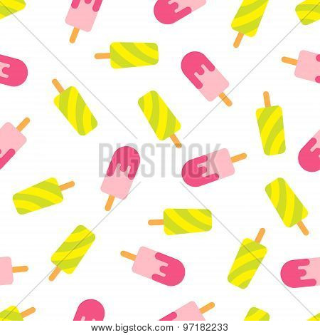 Seamless Vector Pattern With Colorful Ice Cream. For Cards, Invitations, Wedding, Banners or posters