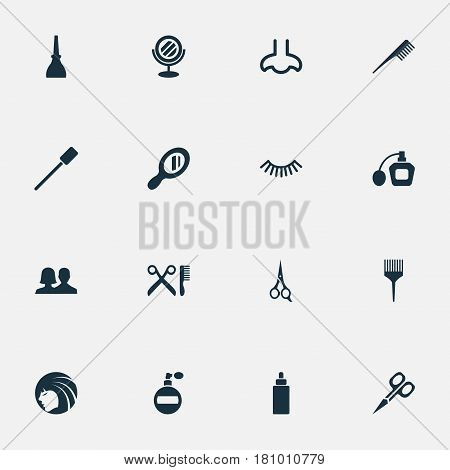 Vector Illustration Set Of Simple Spa Icons. Elements Manicure, Fragrance, Glass And Other Synonyms Perume, Couple And Polish.
