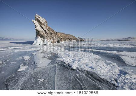 Lake Baikal, Ogoi Island. Winter Landscape