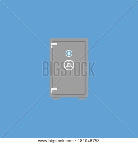 Safe on background vector concept. Security illustration in modern flat style. Color picture for design web site, web banner, printed material. Safe flat icon.