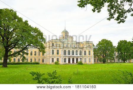 Baroque palace in the estate Znamenka near St.Petersburg Russia.