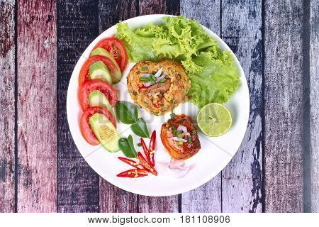 Fried Jasmine Rice With Canned Fish.