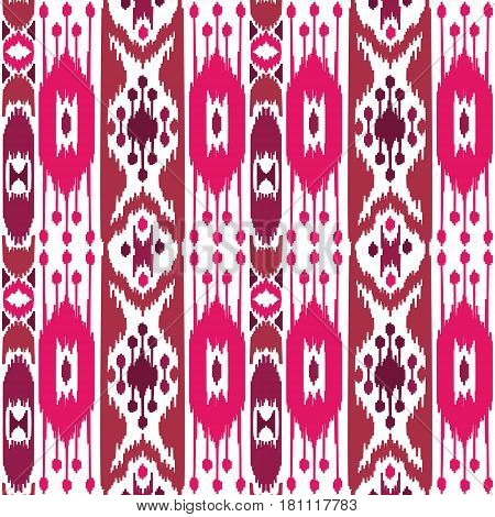 Ethnic striped pink and white seamless pattern. Boho abstract textile print. Romantic wallpaper.
