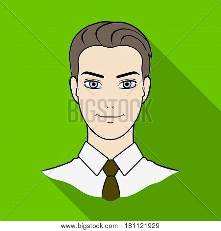 Avatar of a man in a shirt.Avatar and face single icon in flat style vector symbol stock web illustration.