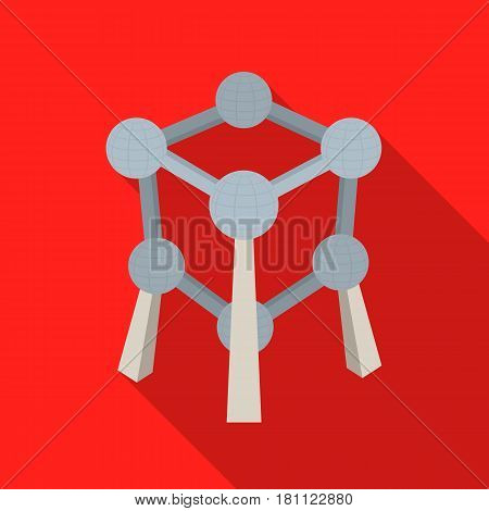 Monument to the atom in Belgium.The dark Belgian wolf. Belgium single icon in flat style vector symbol stock web illustration.