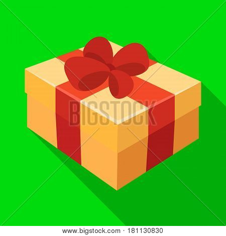 Gift wrapping for Easter. Easter single icon in flat style vector symbol stock web illustration.