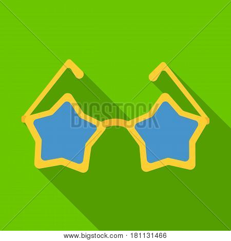 Glasses with stars.Fans single icon in flat  vector symbol stock illustration.