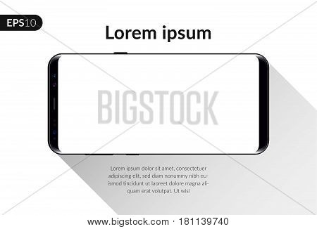 Phone, mobile smartphone isolated on white background template. Realistic vector illustration mockup phone for banner or advertising.