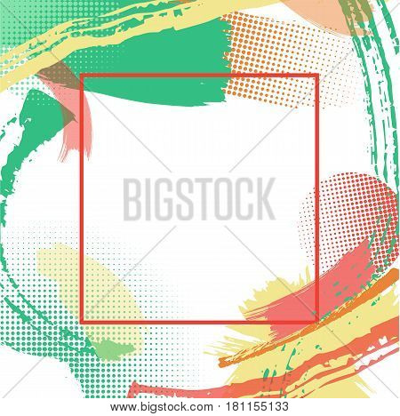 Frame with vector color patterns, modern graphic design elements, grunge textures or geometric background for brochure, bisness card, poster