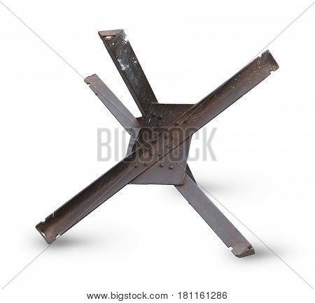 Antitank defence isolated on a white background
