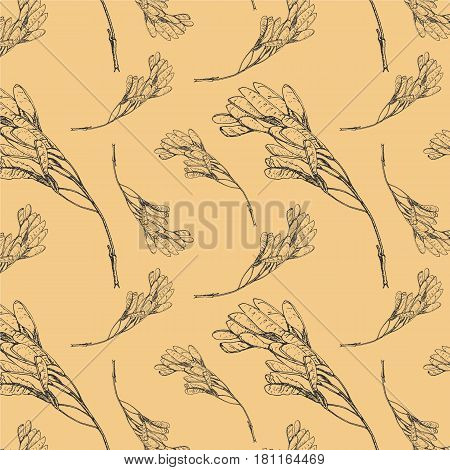 Vector seamless maple pattern style. Background design.